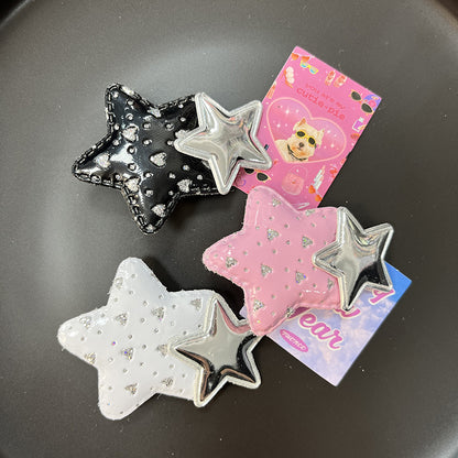 Star Kitty Hair Clip |Hair Snap Clip |Hair Barrette |Duckbill Hairpin 2pcs A303