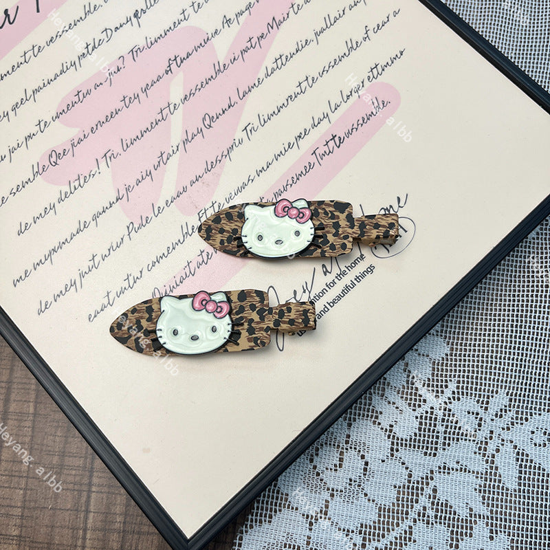 Leopard Kitty Hair Clip |Hair Snap Clip |Hair Barrette |Duckbill Hairpin A283