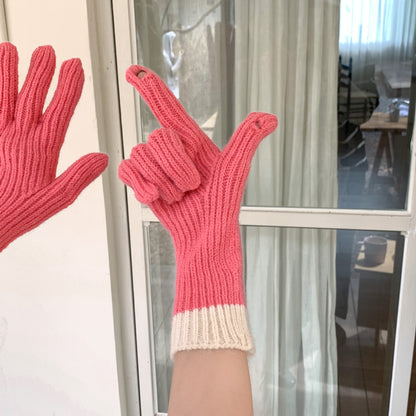 Cozy Winter Cashmere Solid Color Gloves Knitted Gloves G1