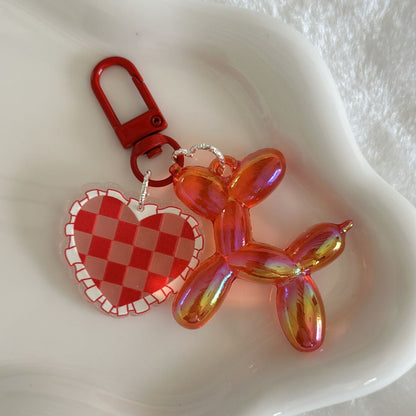 Lustrous Acrylic Balloon Dog Design Bag KeyChain |Pendant Schoolbag Hanging Decoration K34