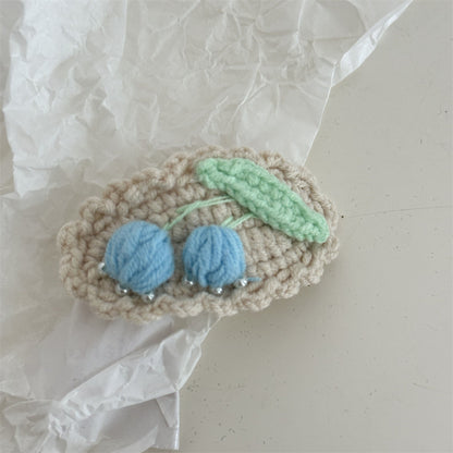 Crochet Rabbit Hair Clip |Fruity Knit Embroidered Hair Snap Clip |Flower Hair Barrette |Duckbill Hairpin A11