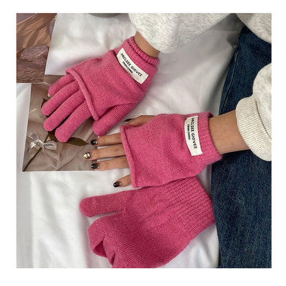 Cozy Winter Cashmere Solid Color Gloves Knitted Gloves G3