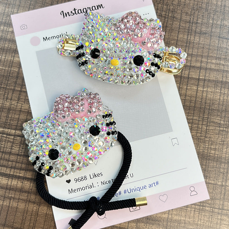 Diamond Kitty Hair Clip |Hair Ties | Hair Barrette A257