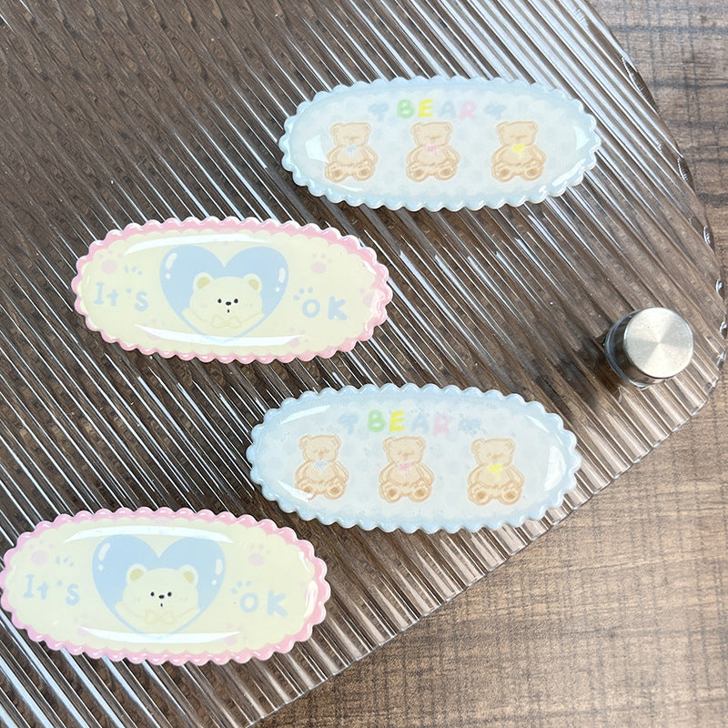 Bear Hair Clip |Hair Snap Clip |Hair Barrette |Duckbill Hairpin 2pcs A289