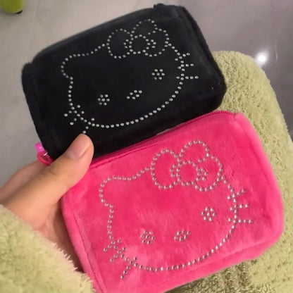 Fuzzy Hello Kitty Mini Bags | Pouch Keychain Wallet| Cosmetic Bag | Airpods Bag Coin Purse B23