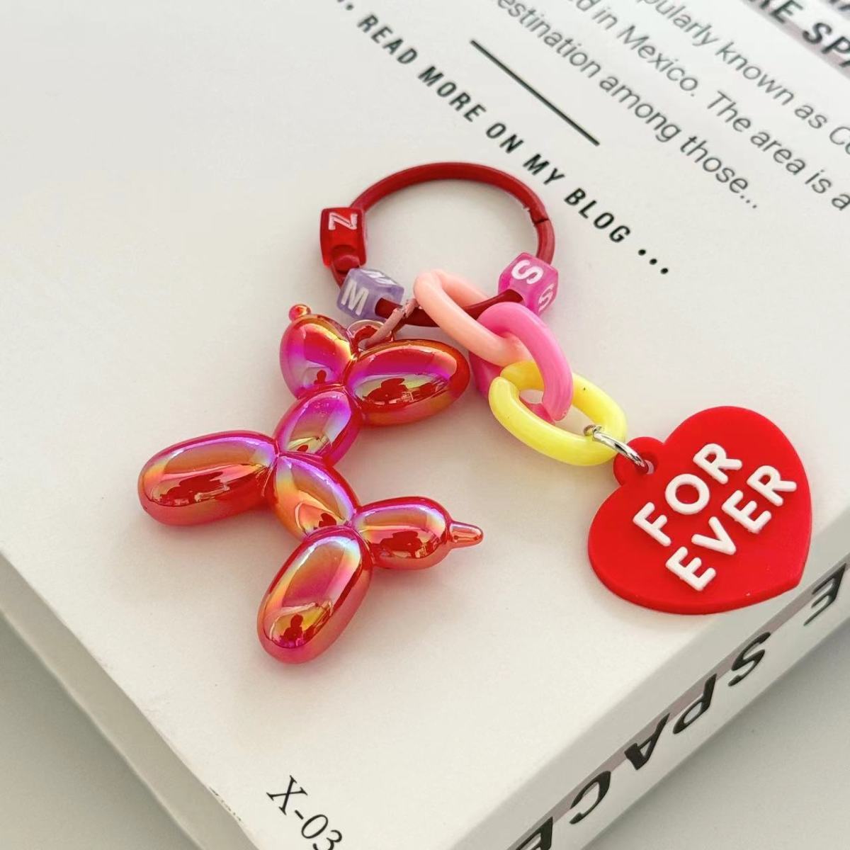 Lustrous Acrylic Balloon Dog Design Bag KeyChain |Pendant Schoolbag Hanging Decoration K33