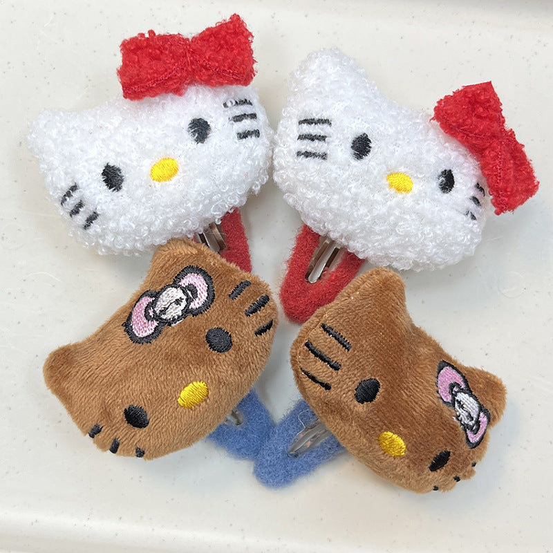 Plush Cuddly Bear Bunny Kitty Hair Clip |Hair Snap Clip |Hair Barrette |Duckbill Hairpin A252