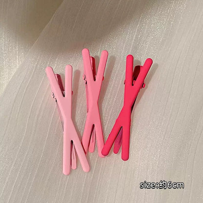 Acrylic Pink Flower Hair Clip |Hair Snap Clip |Hair Barrette |Duckbill Hairpin 2pcs A90