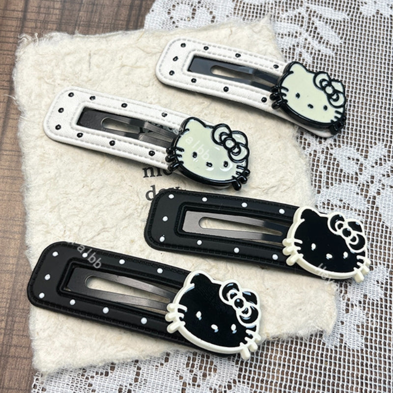 Enamel Kitty Apple Hair Clip|Hair Slide|Hair Barrette |Duckbill Hairpin 2pcs A245