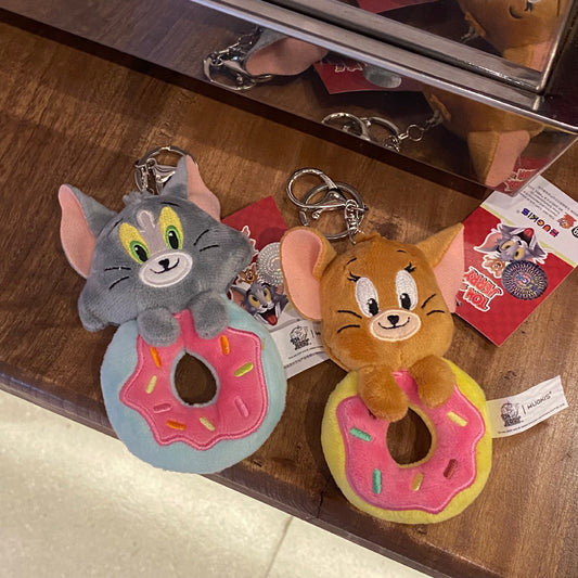 Cute Cartoon Donut Tom Jerry Design Bag KeyChain |Pendant Plush Schoolbag Hanging Decoration Gift K11