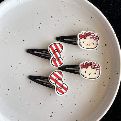 Candy Kitty Hair Clip |Hair Snap Clip |Hair Barrette |Duckbill Hairpin 2pcs  A240