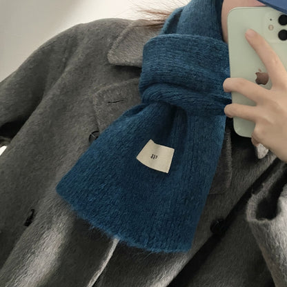 Blue Vibe Cozy Plush Winter Solid Color Scarf | Tassel Shawls |Soft Wool knitted Scarf W21