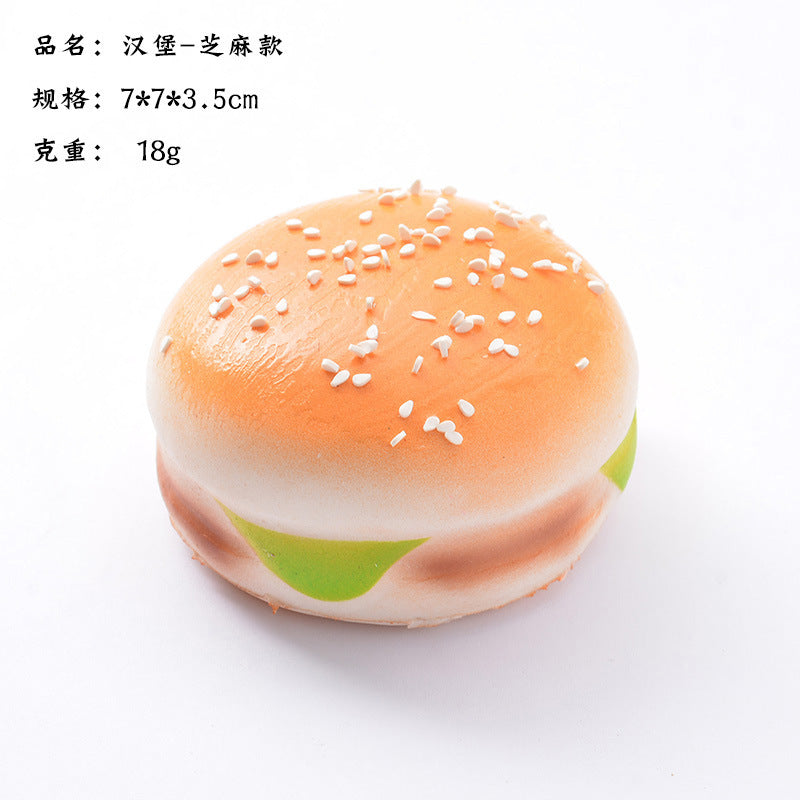 Bun Toast Egg Tart Hamburger Croissant Donut| Slow Rising Soft Squishy|Squeeze Stress Toy S95