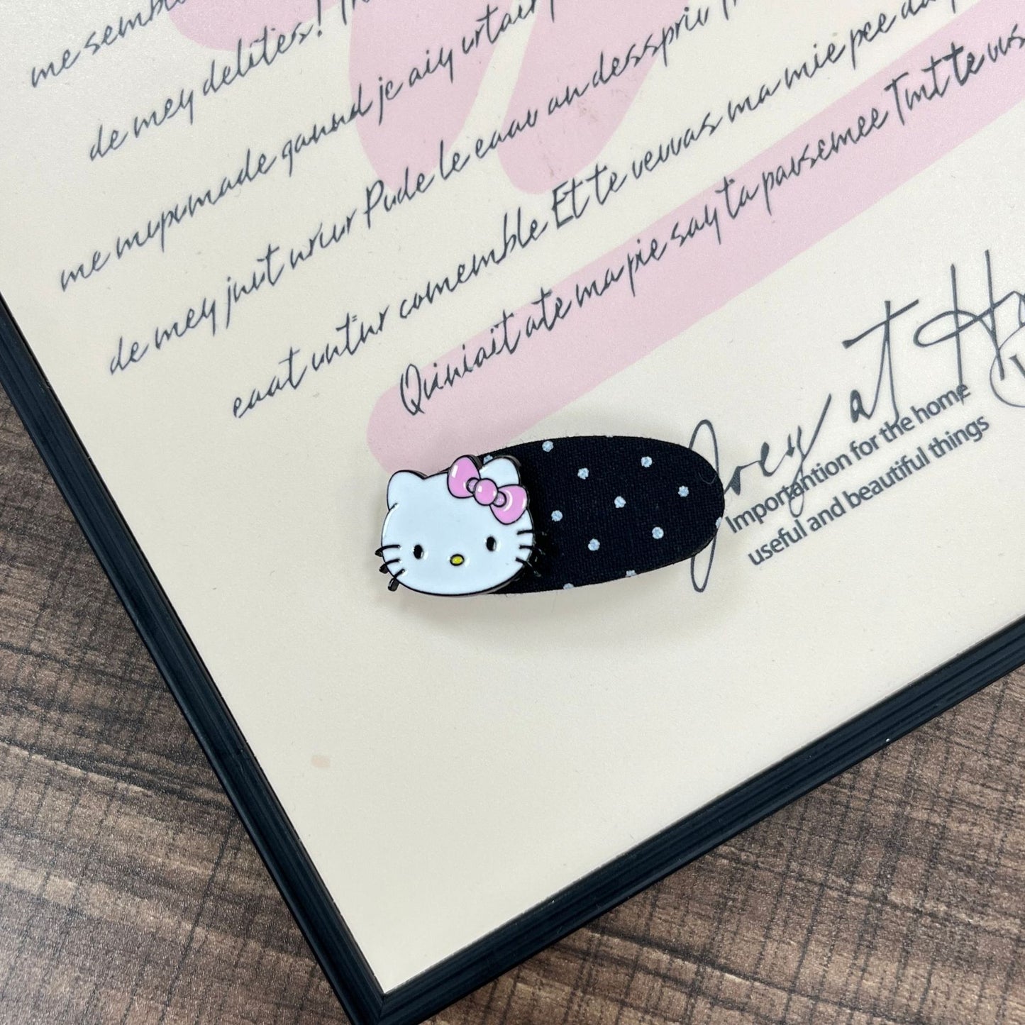 Kitty Polka dots Hair Clip |Hair Snap Clip |Hair Barrette |Duckbill Hairpin 2pcs A202