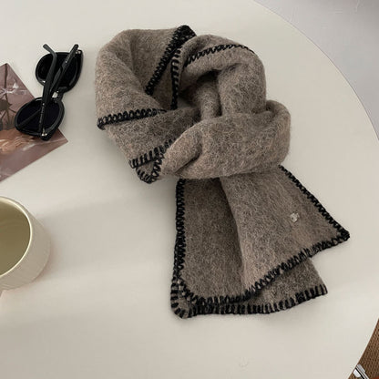 Cozy Winter Cashmere Solid Color Scarf |Warm Wool Knitted Shawls W48