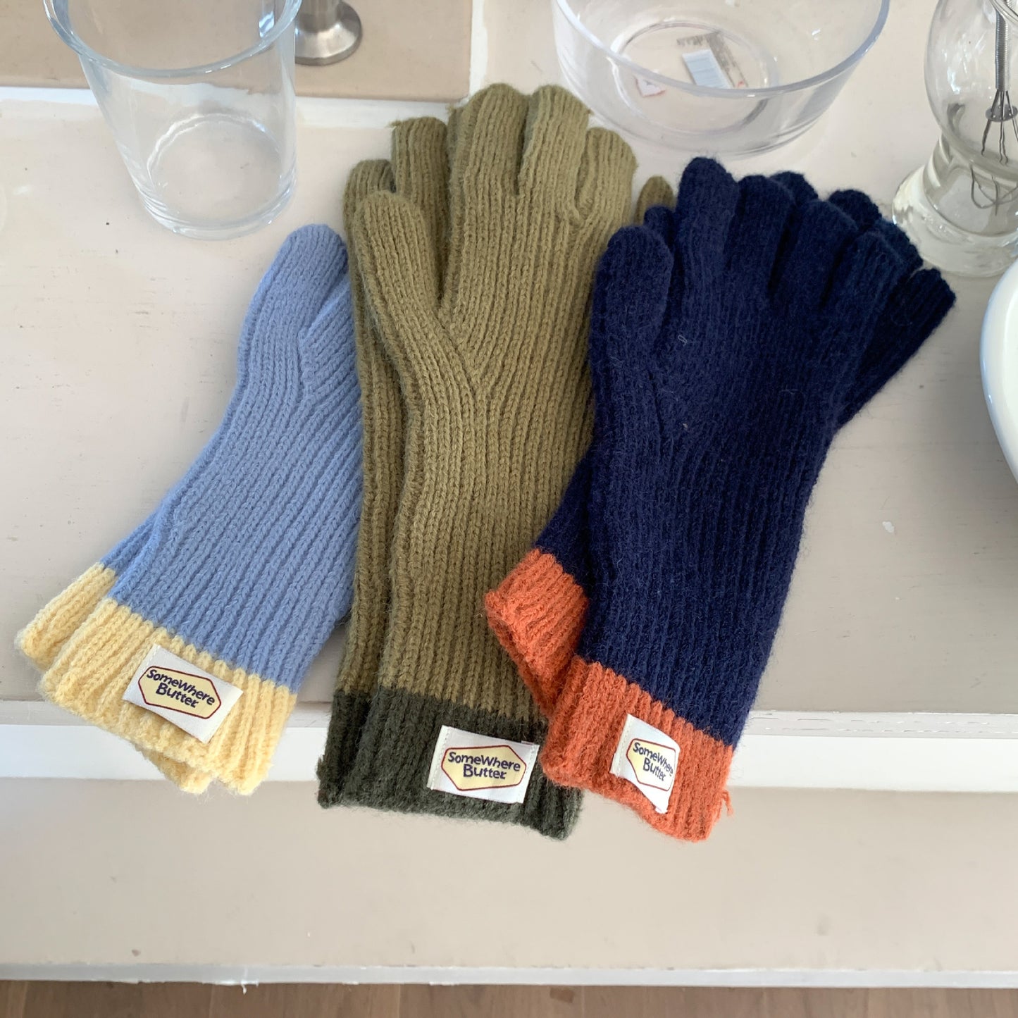 Cozy Winter Cashmere Solid Color Gloves Knitted Gloves G1