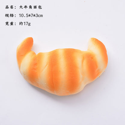 Bun Toast Egg Tart Hamburger Croissant Donut| Slow Rising Soft Squishy|Squeeze Stress Toy S95