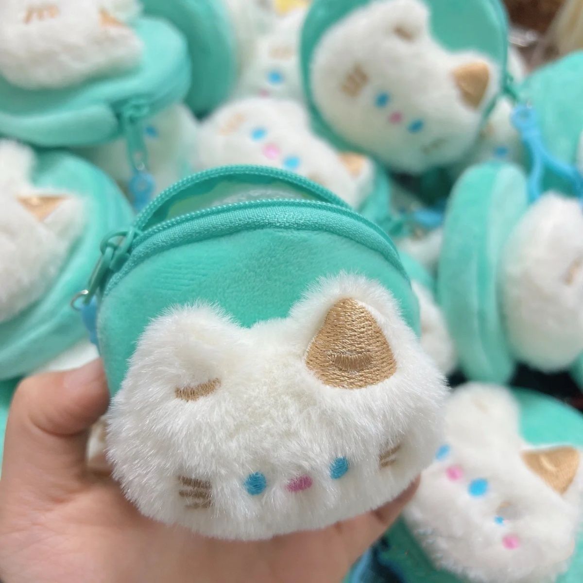 Fluffy Kitty Mini Bags | Pouch Keychain Wallet| Cosmetic Bag | Airpods Bag Coin Purse B21