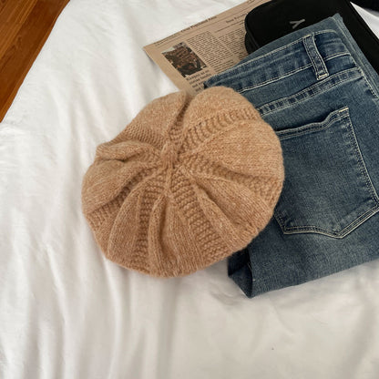 Classic Slouchy Beret | Wool Knitted Warm Hat M8