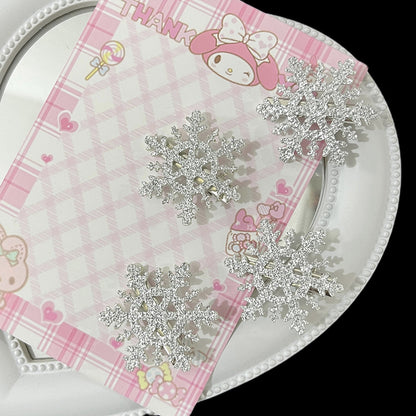 Glitter Snowflake Hair Clip |Hair Snap Clip |Hair Barrette |Duckbill Hairpin 2pcs A271