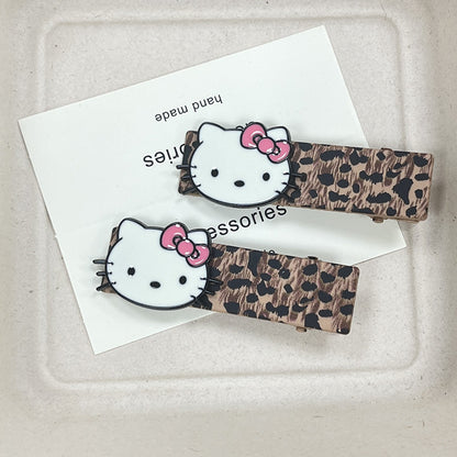 Leopard Kitty Hair Clip |Hair Snap Clip |Hair Barrette |Duckbill Hairpin A336