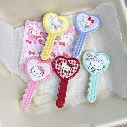 KItty Key Hair Clip |Hair Snap Clip |Hair Barrette |Duckbill Hairpin  2pcs A192