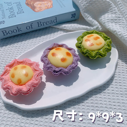 Bun Toast Egg Tart Hamburger Croissant Donut| Slow Rising Soft Squishy|Squeeze Stress Toy S32