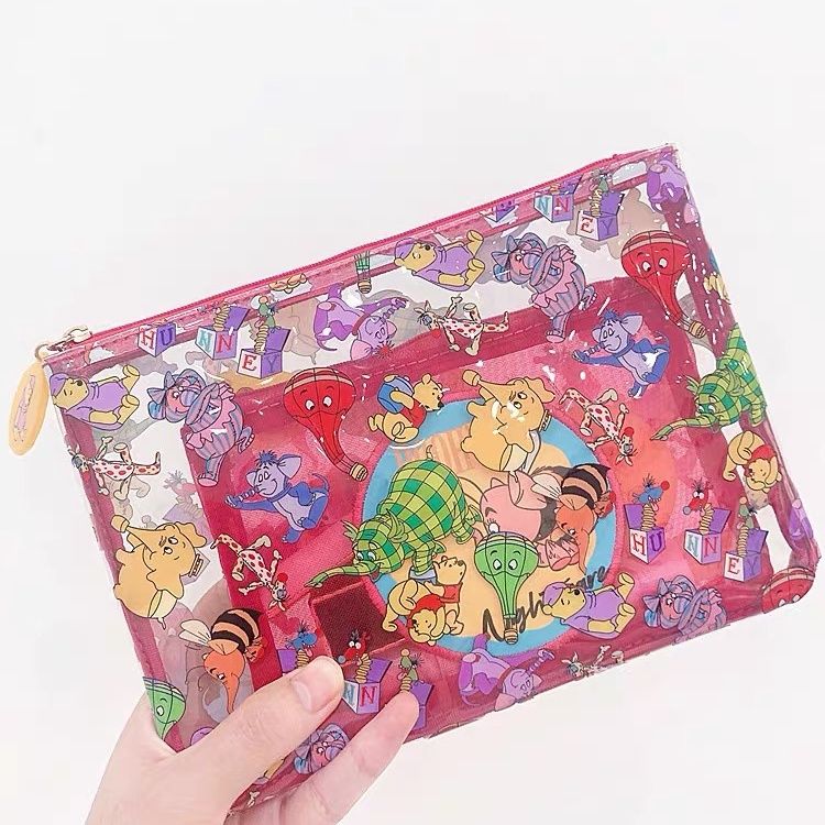 Winnie Pooh Storage Bags |Pouch Keychain Wallet| Cosmetic Makeup Bag | Pencil case Coin Purse 2pcs B22