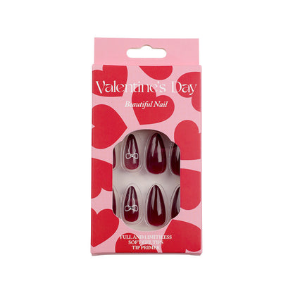 Scarlet Love | Medium Almond Manicure | Press On Nails N792