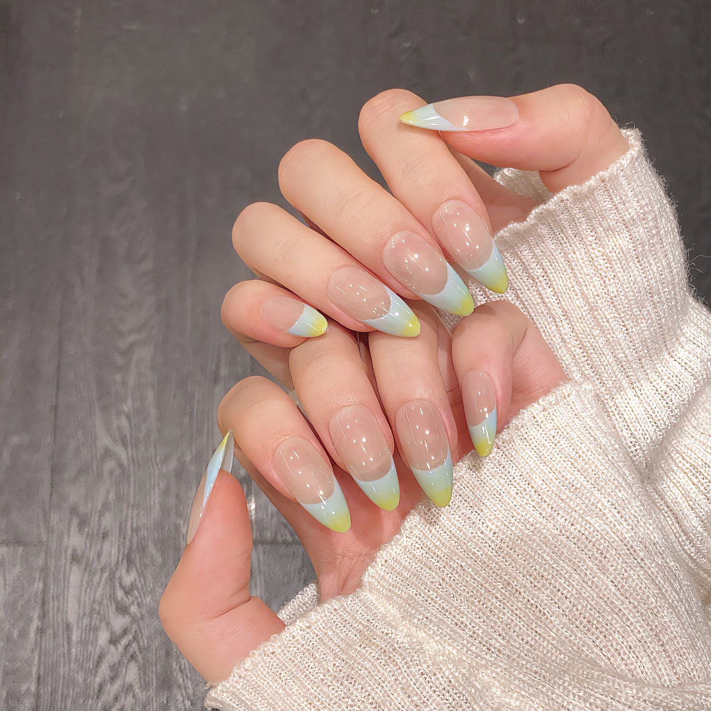 Fresh Summer | Medium Almond Manicure | Handmade Press On Nails H343