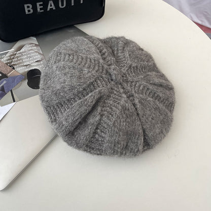 Classic Slouchy Beret | Wool Knitted Warm Hat M8