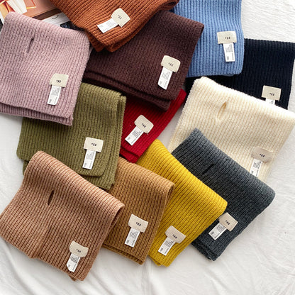 Cozy Winter Cashmere Solid Color Scarf |Warm Wool Knitted Shawls W38