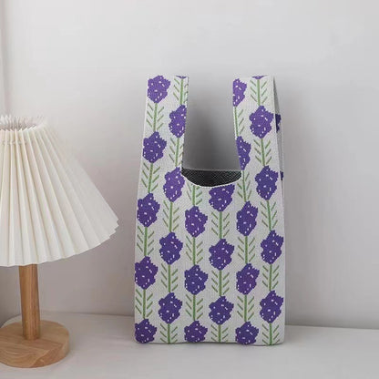 Lavender Bucket Bag | Casual Printed Tote Bags | Shoulder Bag | Accessories Crochet Handbags B20