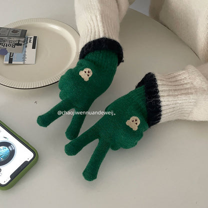 Cozy Bear Winter Cashmere Glove |Soft Thick Solid Color Gloves |Warm Knitted Gloves G5