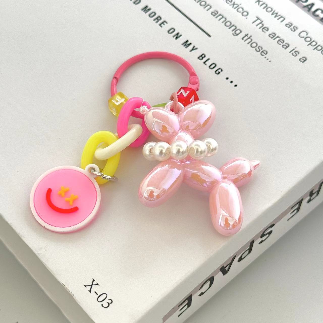 Lustrous Acrylic Balloon Dog Design Bag KeyChain |Pendant Schoolbag Hanging Decoration K33