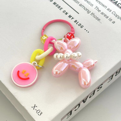 Lustrous Acrylic Balloon Dog Design Bag KeyChain |Pendant Schoolbag Hanging Decoration K33