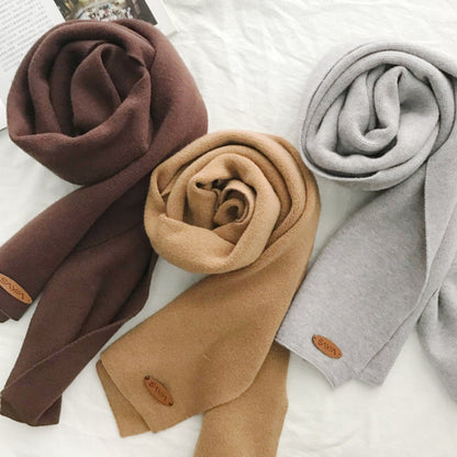 Cozy Winter Cashmere Solid Color Scarf |Warm Wool Knitted Shawls W36