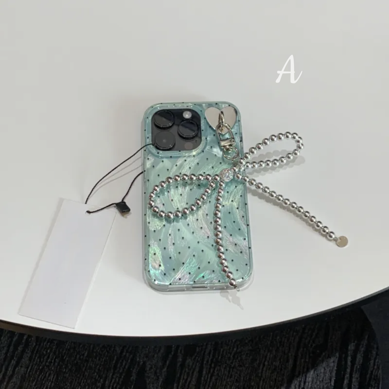 Minty Dots iPhone Case with Phone Chian L39