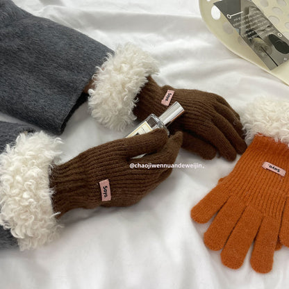 Cozy Plush Winter Cashmere Glove |Soft Thick Solid Color Gloves |Warm Knitted Gloves G8