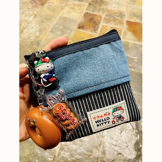 Denim Kitty Mini Bags | Pouch Keychain Wallet| Cosmetic Bag | Airpods Bag Coin Purse B29