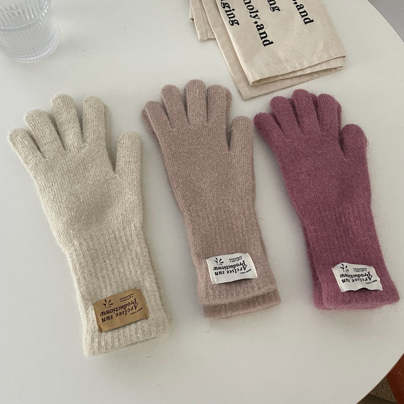 Cozy Plush Winter Cashmere Glove |Soft Thick Solid Color Gloves |Warm Knitted Gloves G18