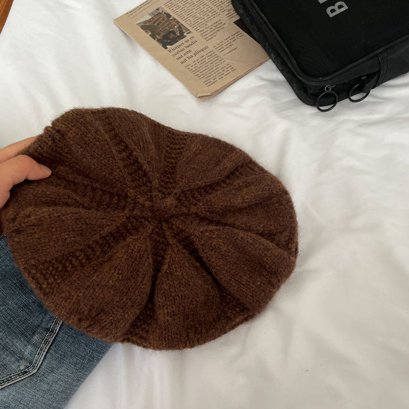 Classic Slouchy Beret | Wool Knitted Warm Hat M8