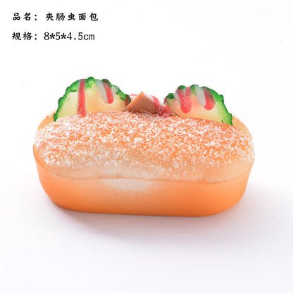 Bun Toast Egg Tart Hamburger Croissant Donut| Slow Rising Soft Squishy|Squeeze Stress Toy S122