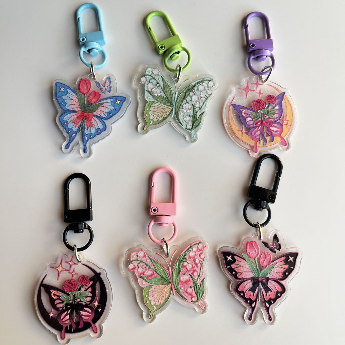 Acrylic Butterfly KeyChain |Pendant Schoolbag Hanging Decoration K42