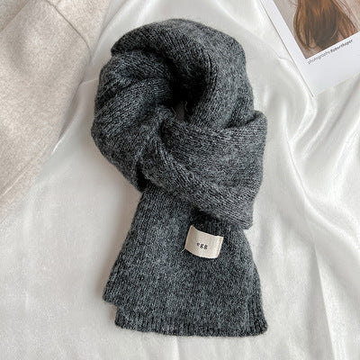 Soft Mohair Solid Color Scarf | Simple Warm Wool Knitted Scarf W26