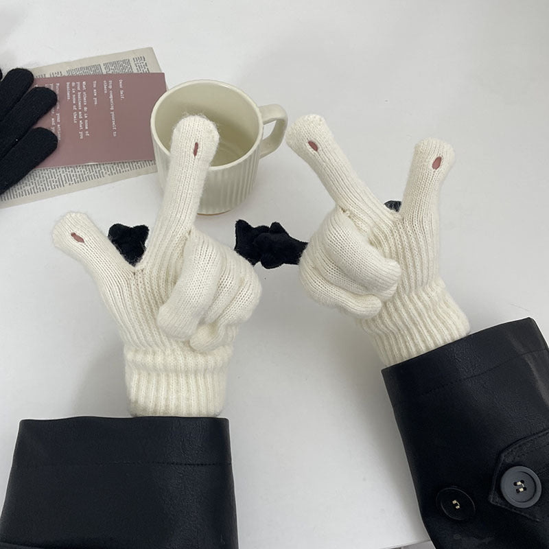 Cozy Cute Winter Cashmere Glove |Soft Thick Solid Color Gloves |Warm Knitted Gloves G10