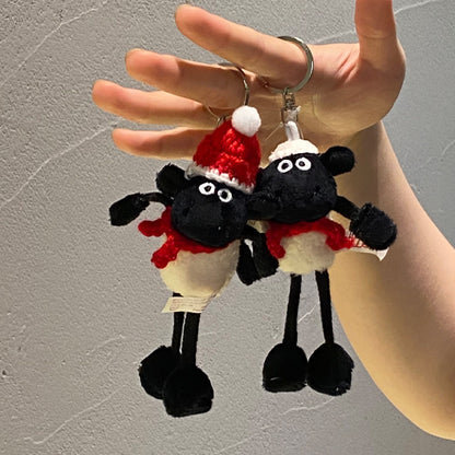 Cute Cartoon Sheep Design Bag KeyChain |Pendant Plush Schoolbag Hanging Decoration |Gift for Boys and Couples K6