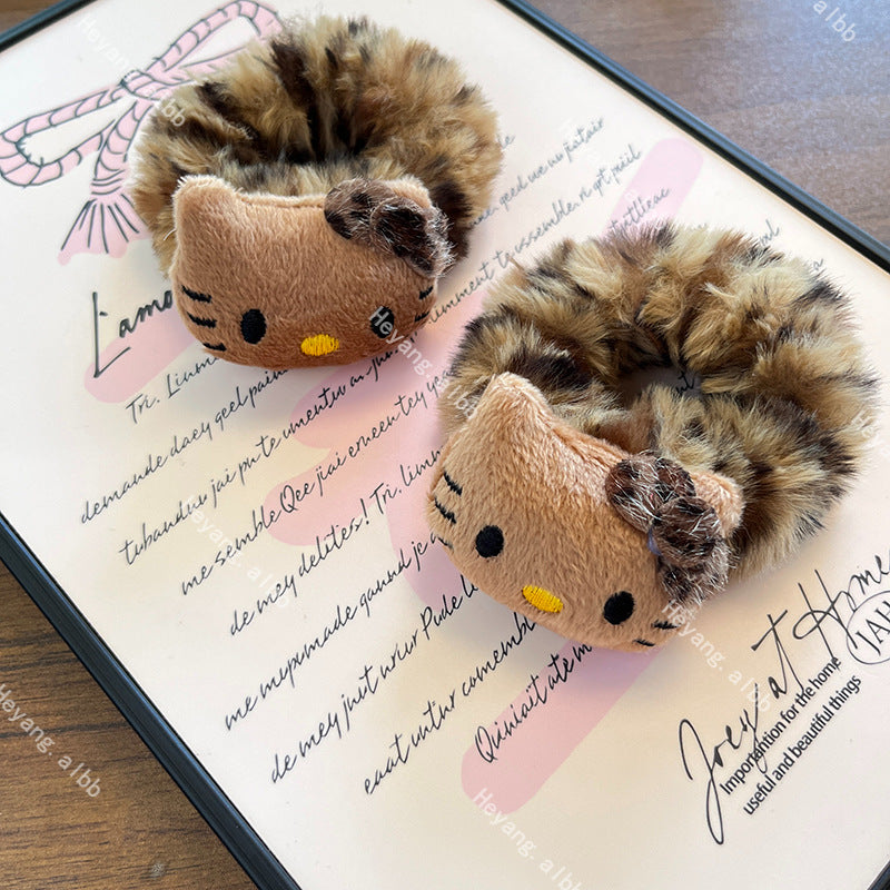 Leopard Kitty Hair Tie|Ponytail Holders Barrette|Hair Scrunchie HT90