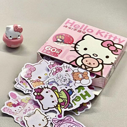 Hello Kitty Stickers Sheet|Journal Stickers Paster |Sticker for Planner Scrapbooking Stationery 60pcs T6