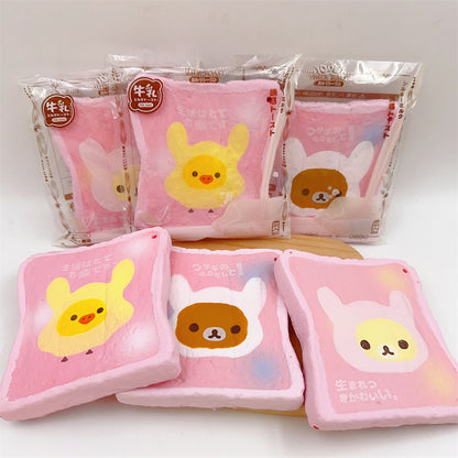 Cute Toast Bun Squishy| Slow Rising Soft Squishy|Squeeze Stress Toy S205